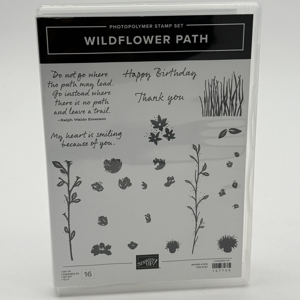 Stampin Up WILDFLOWER PATH Stamp Set Flowers Birthday Thank You 157735 NEW